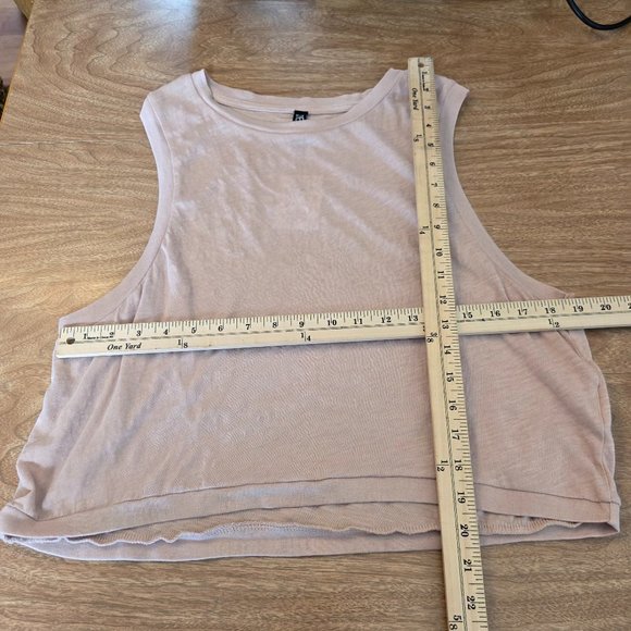Body Women's Muscle Cropped Tee Oyster Pink Sleeveless Crew Neck  XL - Picture 8 of 11